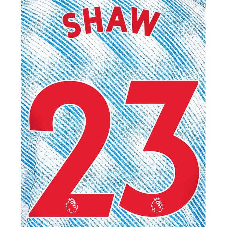 Manchester United 2021/22 Away Shaw #23 Jersey Name Set-Red 1
