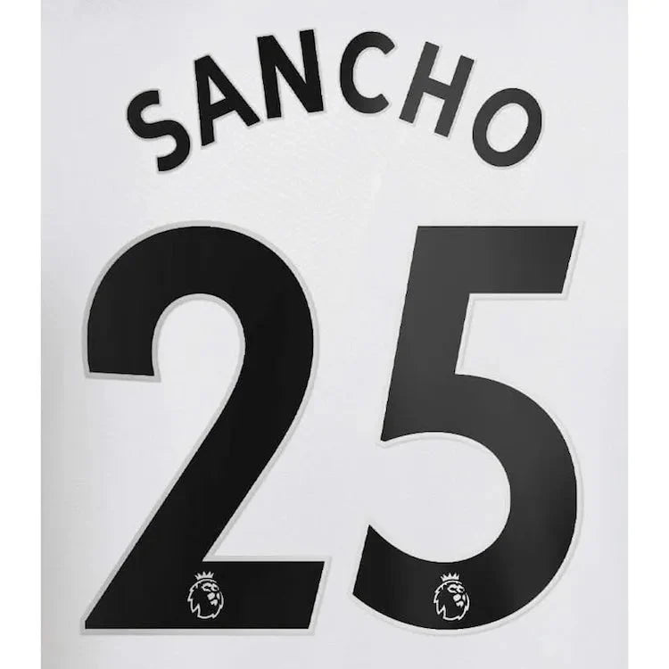 Manchester United 2022/23 Away Sancho #25 Jersey Name Set Black 1
