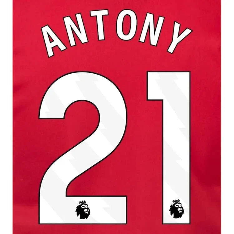 Manchester United 2023-Home Antony #21 Jersey Name Set-White 1