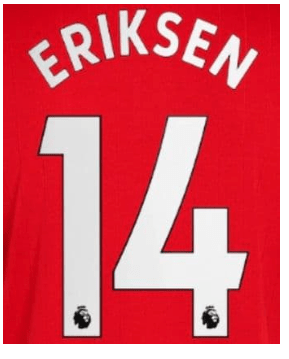 Manchester United 2023-Home Eriksen #14 Jersey Name Set-White 1