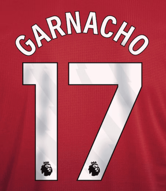 Manchester United 2023-Home Garnacho #17 Jersey Name Set-White 1