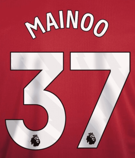 Manchester United 2023-Home MAINOO #37 Official Name Set-White 1