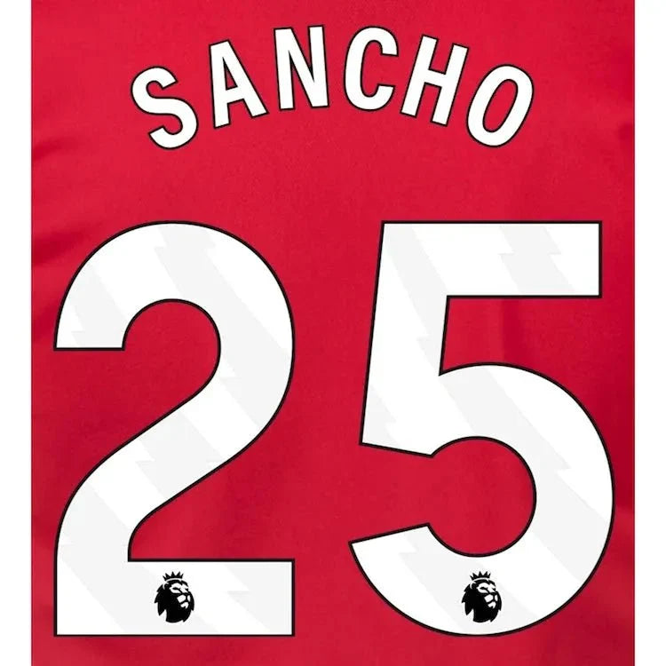 Manchester United 2023-Home Sancho #25 Jersey Name Set-White 1
