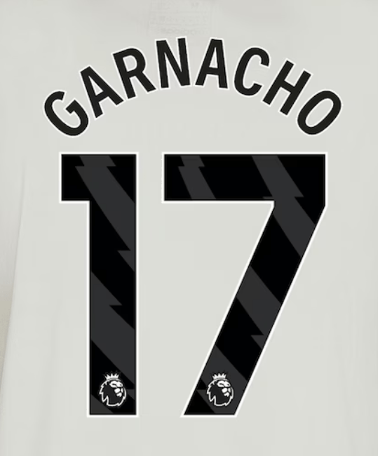Manchester United 2024-Third GARNACHO #17 Youth Official Name Set-Black 1