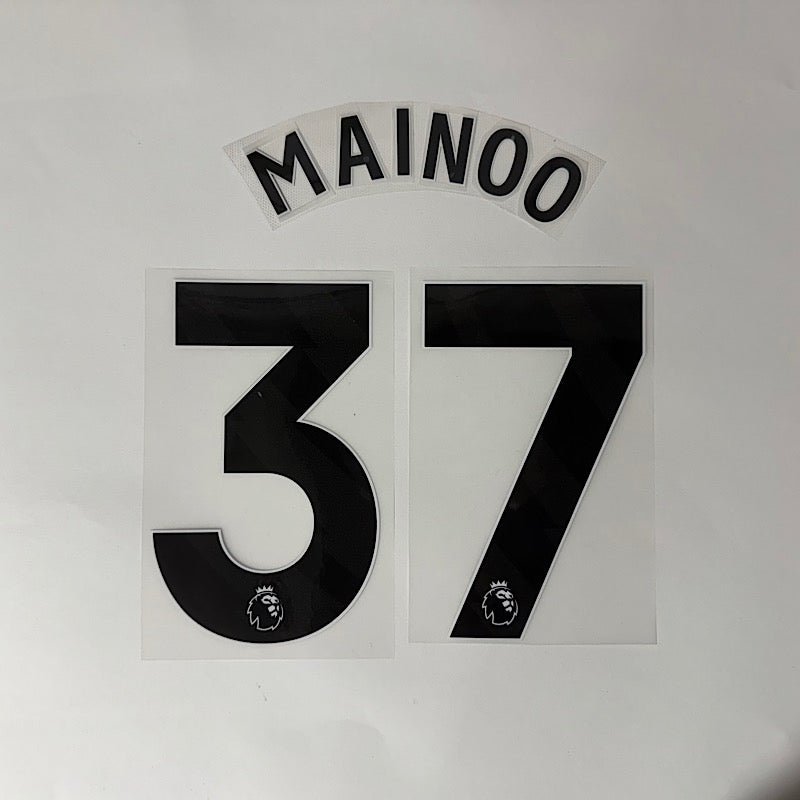 Manchester United 2024-Third MAINOO #37 Youth Official Name Set-Black 1