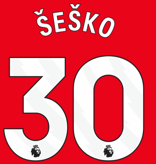 Manchester United 2025-Home SESKO #30 Official Name Set-White 1