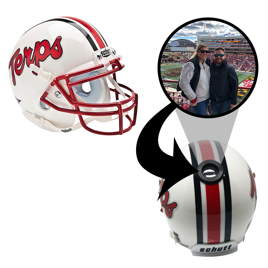 Maryland Terrapins College Football Collectible Mini Helmet - Picture Inside - FANZ Collectibles 3