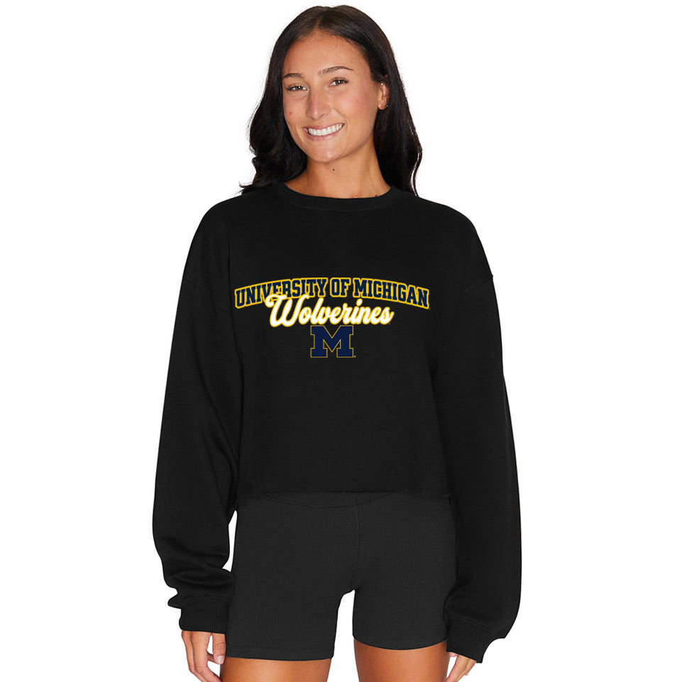 University of Michigan Wolverines Black Crewneck | lojobands 3