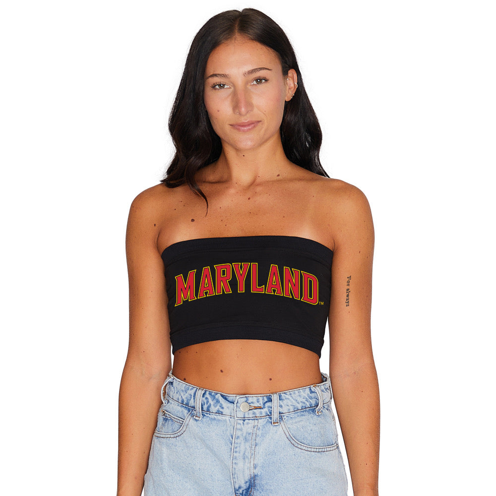 Maryland Terps Black Bandeau Top | lojobands