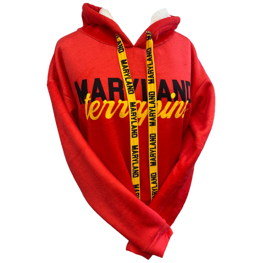 Maryland Terps Red Varsity Furry Hoodie | lojobands