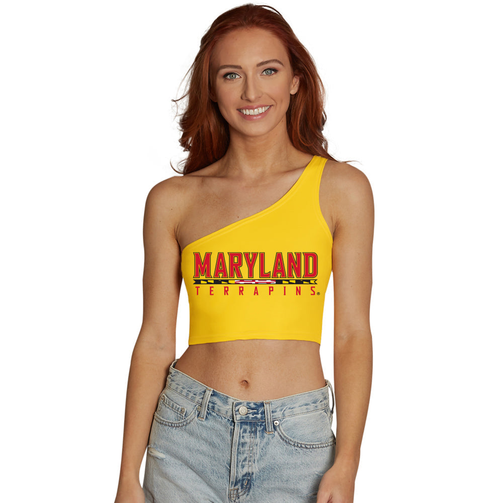 Maryland Terps Yellow One Shoulder Top | lojobands