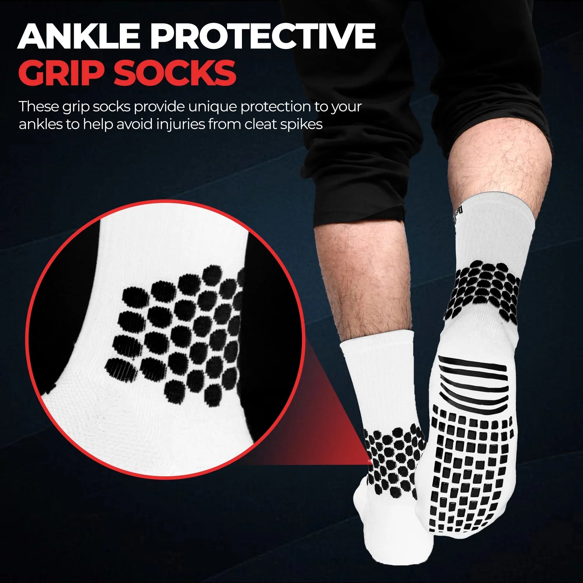 MEDICAPTAIN Grip Socks With Cushioned Ankle Protection 6