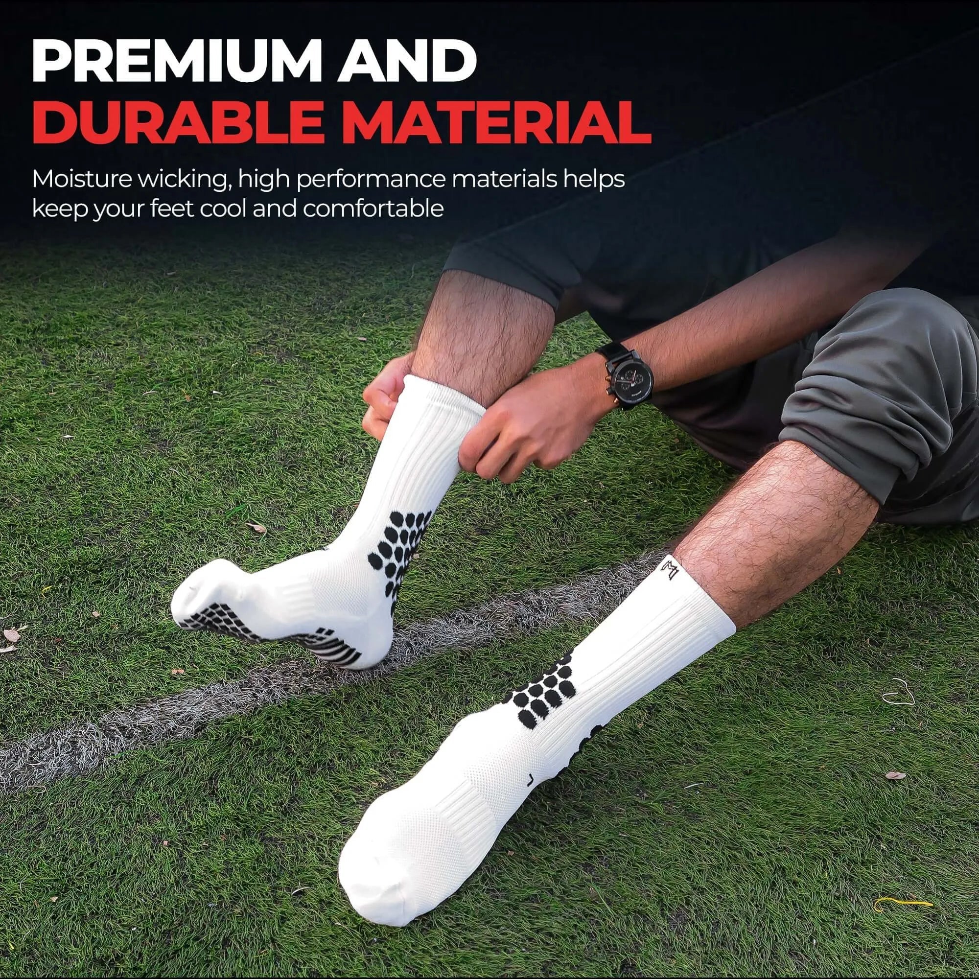 MEDICAPTAIN Grip Socks With Cushioned Ankle Protection 9