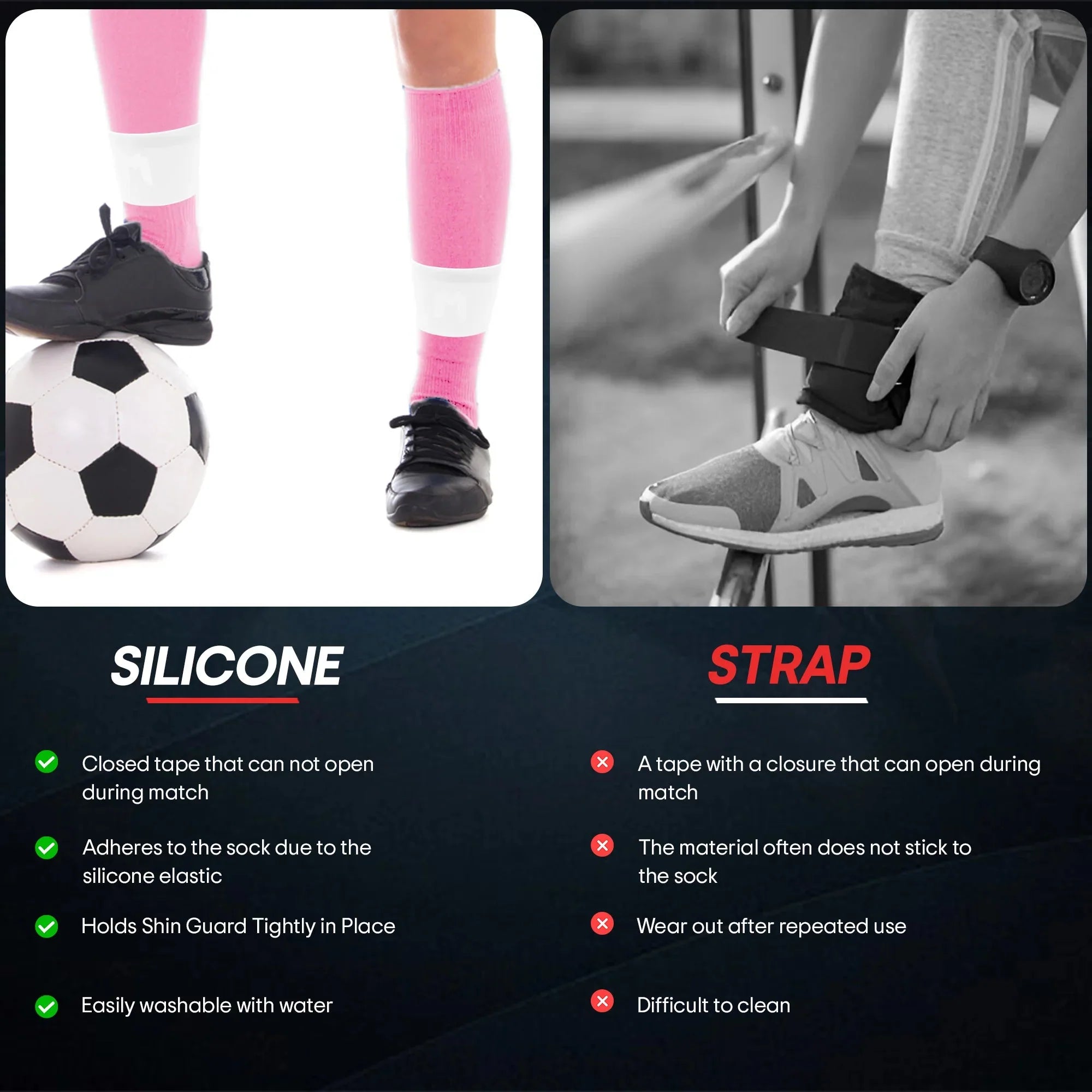MEDICAPTAIN Sillcone Shinguard Straps 6