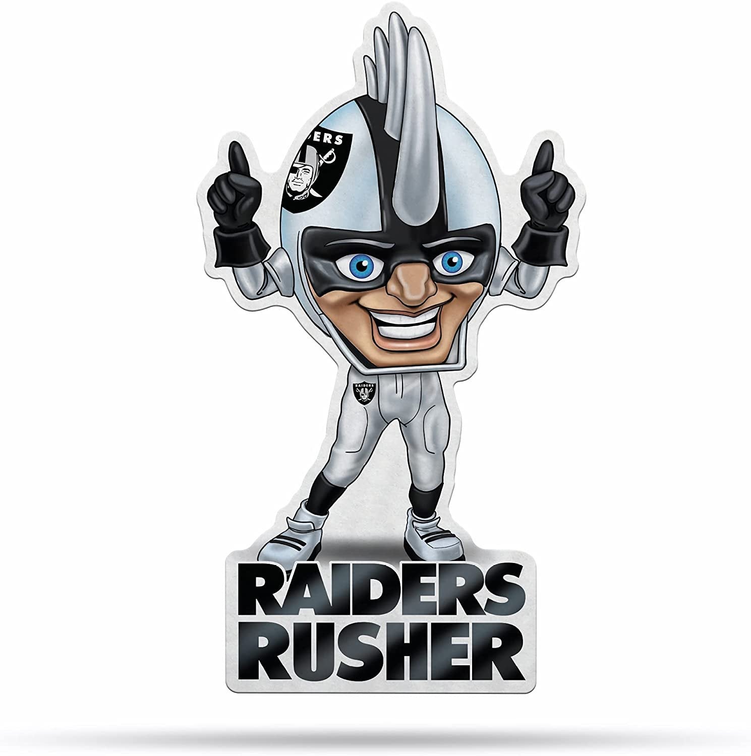 Rico Industries NFL Las Vegas Raiders Shape Cut Mascot Pennant - Home, Living Room, Bedroom, Mancave Decor - Soft Felt Material - Made