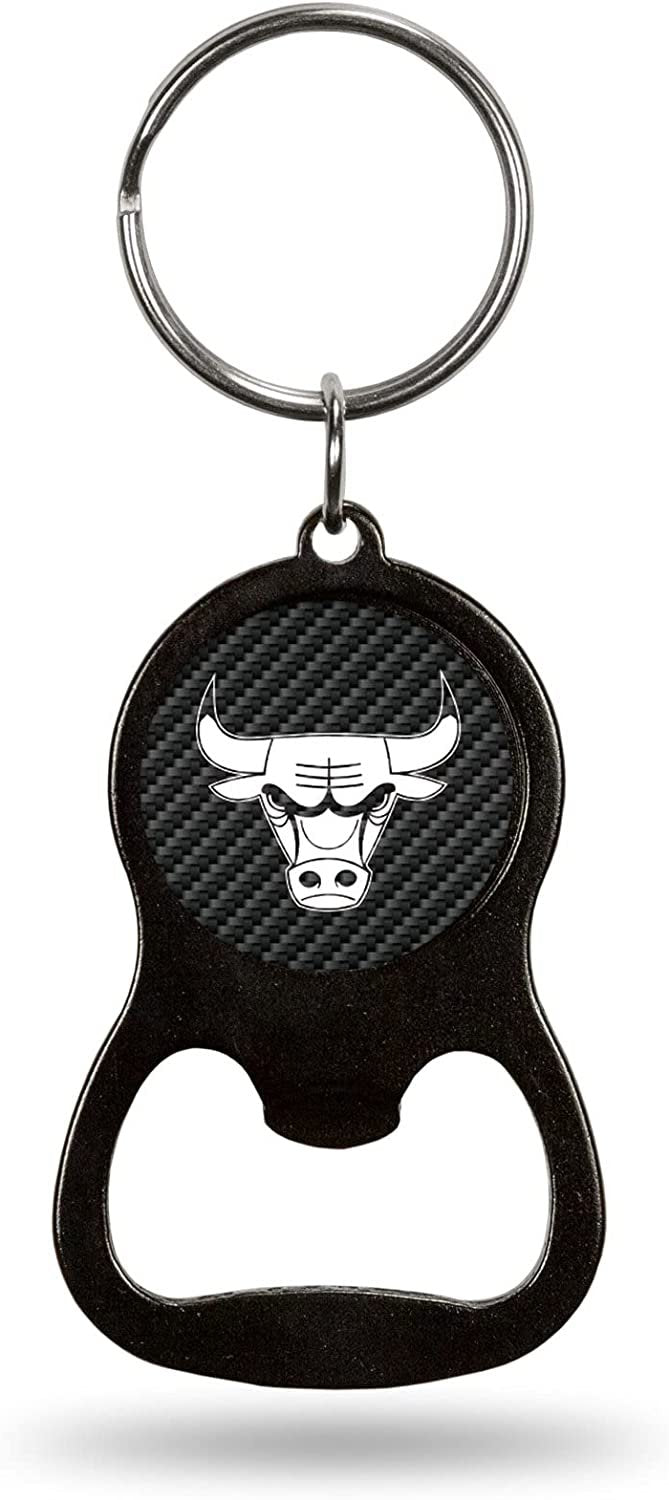 Chicago Bulls Keychain Bottle Opener Carbon Fiber Design Metal Basketball 1