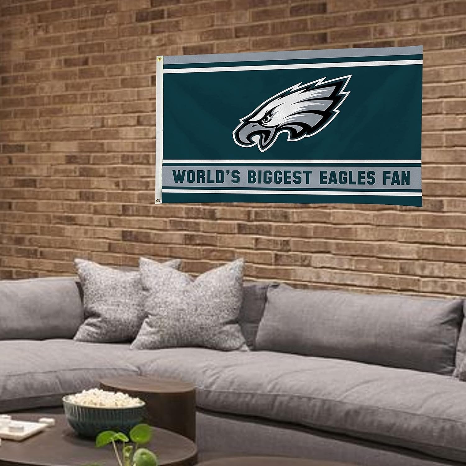 Philadelphia Eagles 3x5 Feet Flag Banner, World's Biggest Fan, Metal Grommets, Single Sided, Indoor or Outdoor Use 4