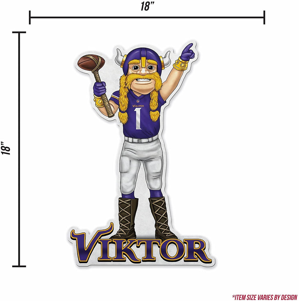 Minnesota Vikings Soft Felt Pennant, Mascot Design, Shape Cut, 18 Inch, Easy To Hang 5