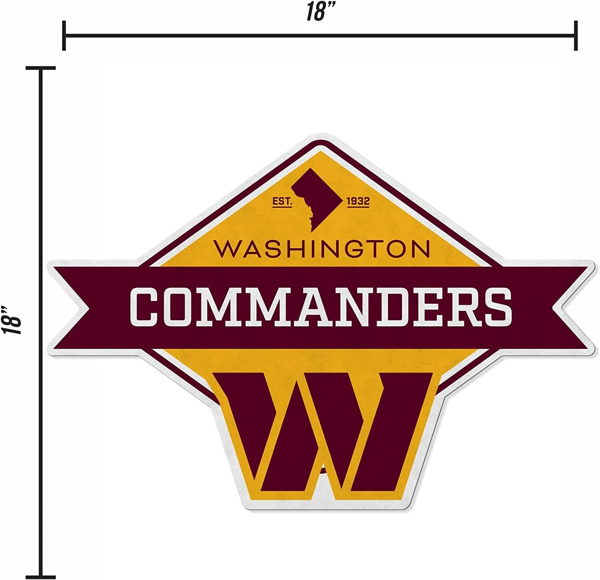 Washington Commanders Diamond Shape Cut Pennant Soft Felt 18 Inch 4