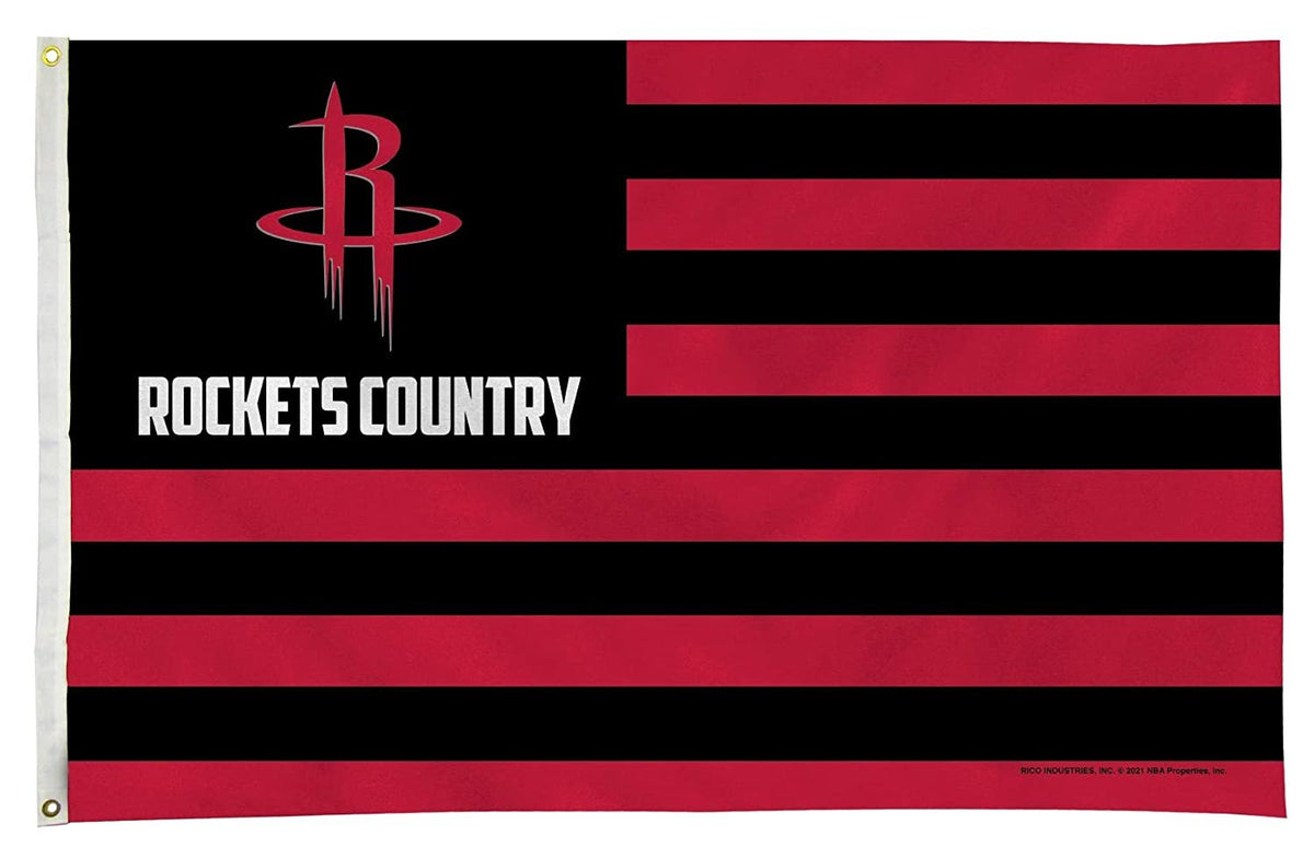 Houston Rockets Premium 3x5 Feet Flag Banner, Country Design, Metal Grommets, Outdoor Use, Single Sided 1