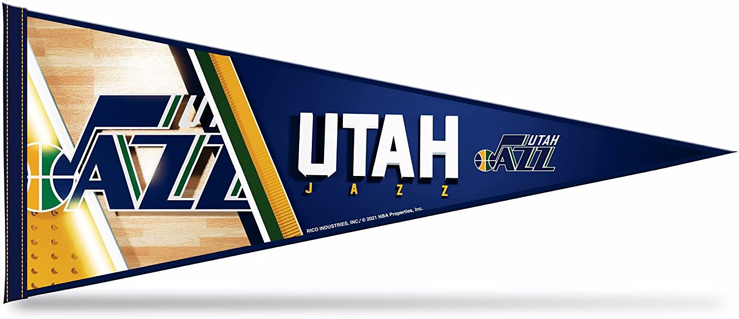 Utah Jazz Soft Felt Pennant, Primary Design, 12x30 Inch, Easy To Hang