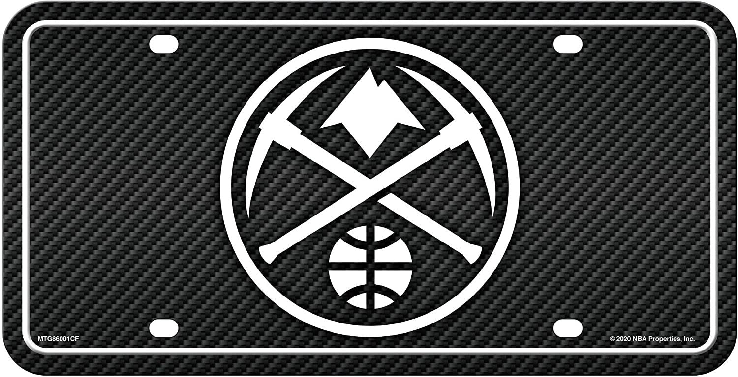 Denver Nuggets Metal Auto Tag License Plate, Carbon Fiber Design, 6x12 Inch 1