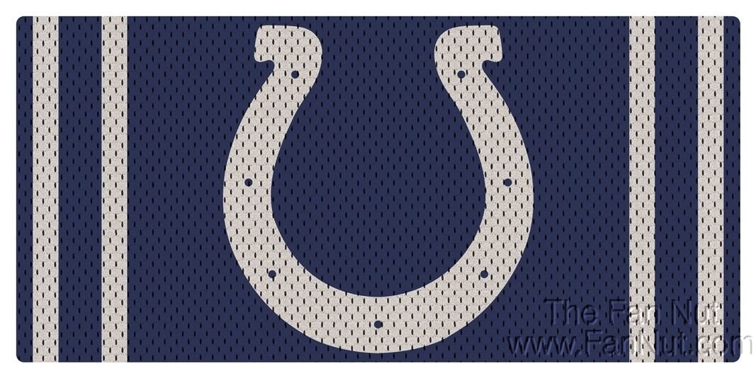 Indianapolis Colts Premium Laser Cut Tag License Plate, Jersey Style, Mirrored Acrylic Inlaid, 12x6 Inch 1