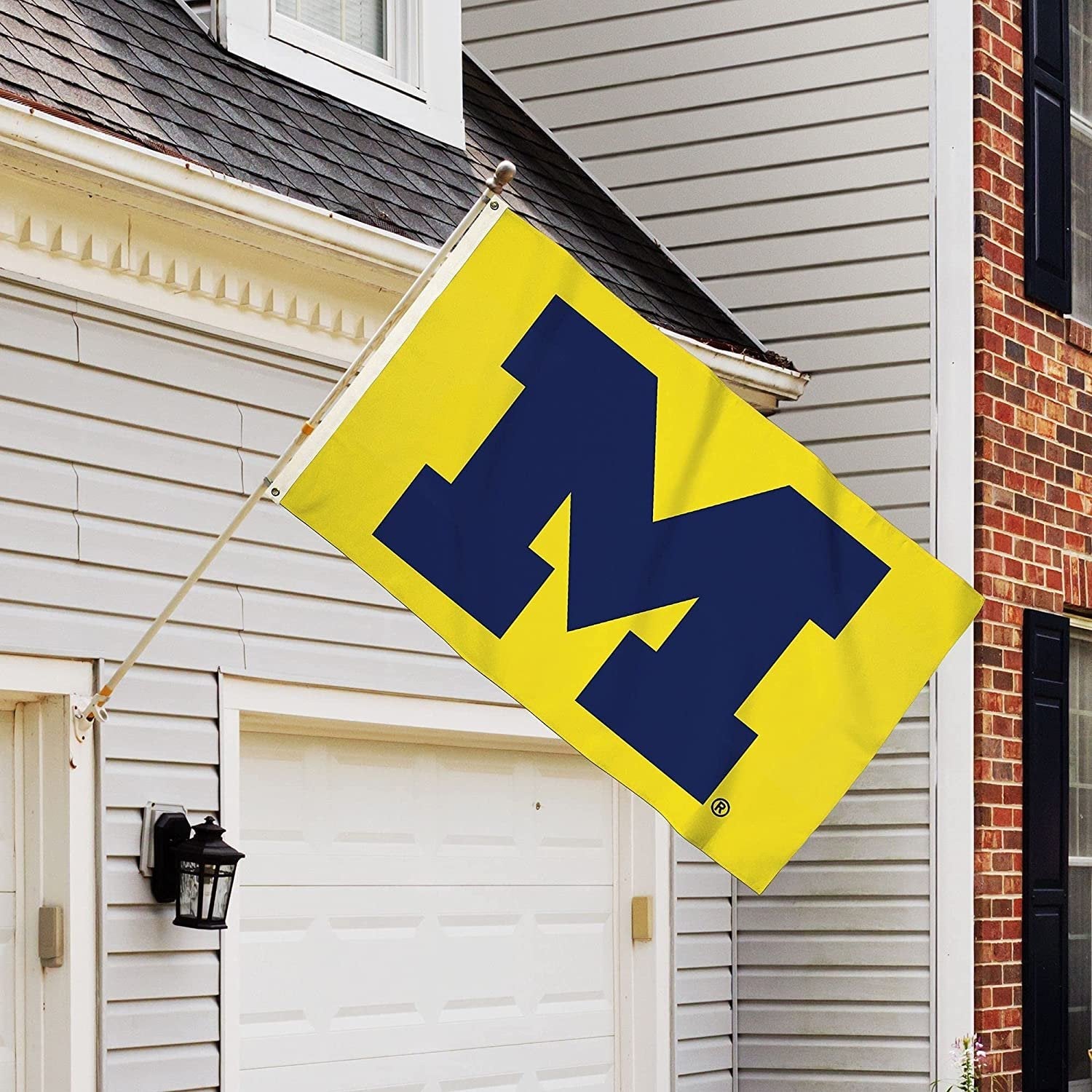 University of Michigan Wolverines 3x5 Foot Flag Banner, Metal Grommets. Outdoor, Single Sided, Yellow Design