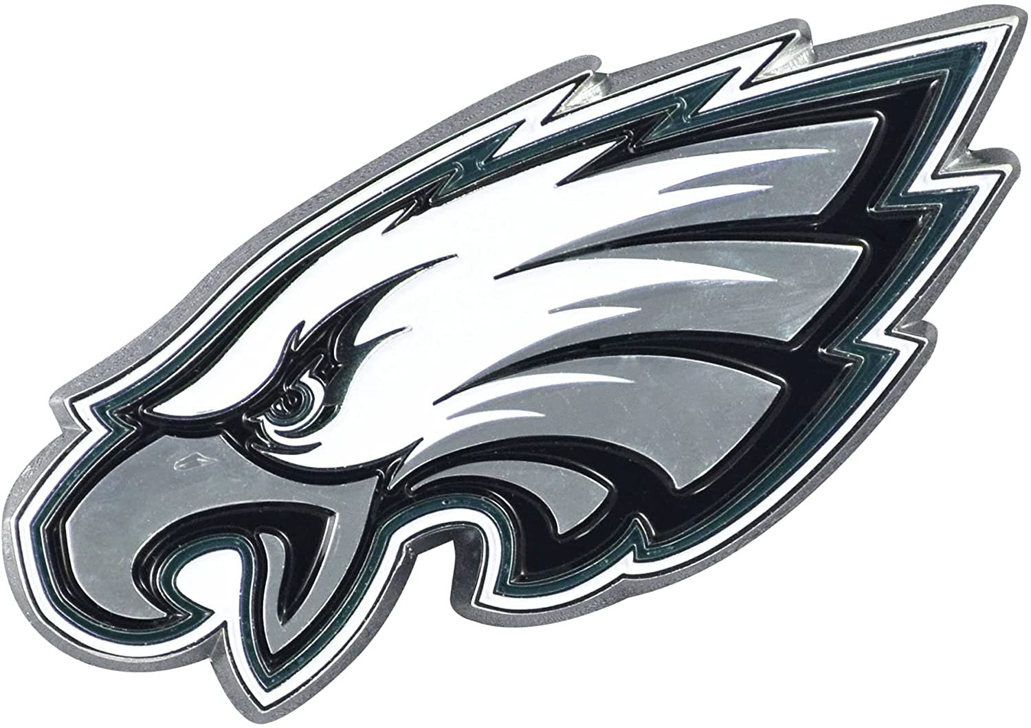 Philadelphia Eagles Premium Solid Metal Raised Auto Emblem, Shape Cut, Adhesive Backing 1