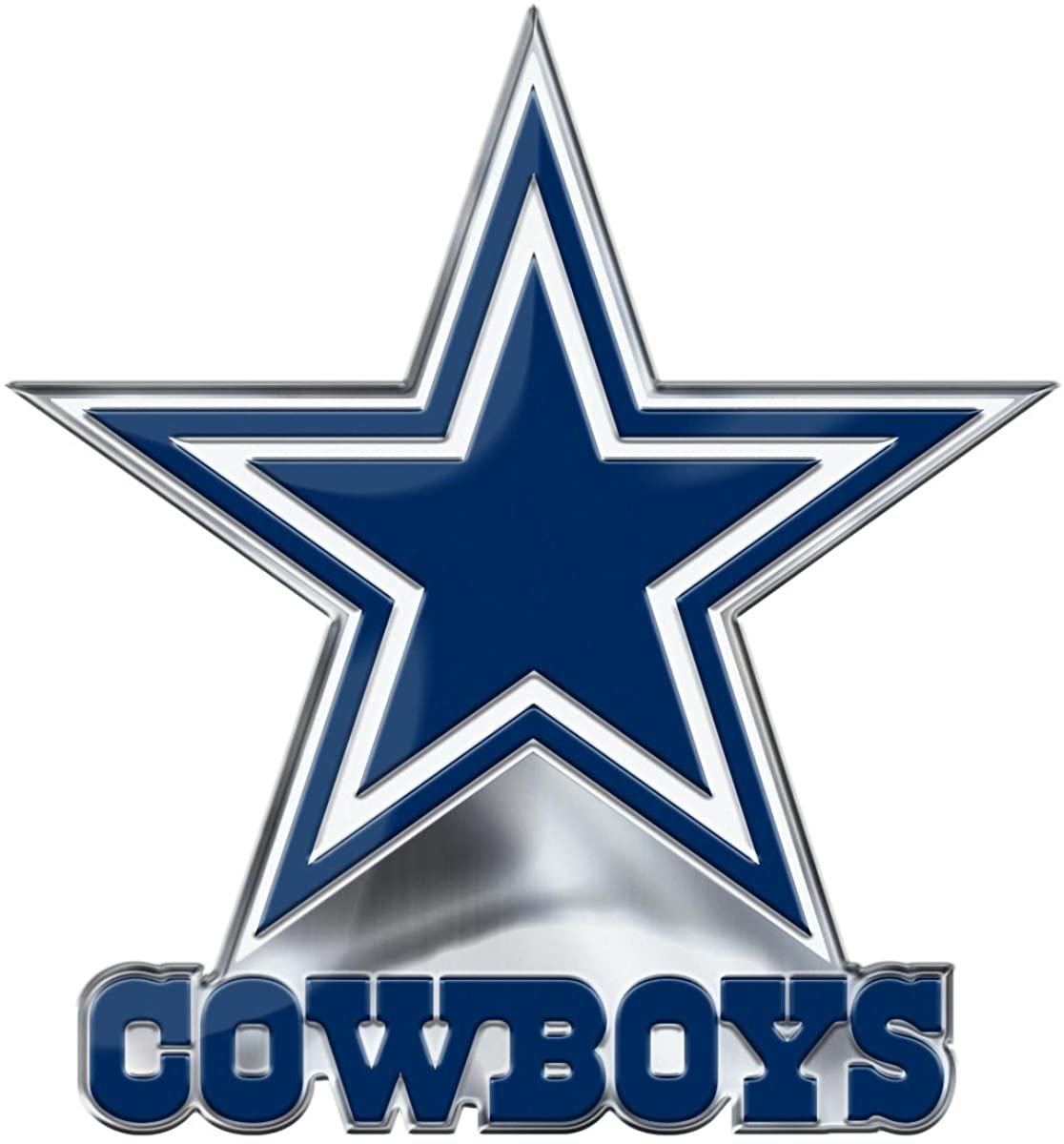Dallas Cowboys Premium Aluminum Metal Raised Auto Emblem, Alternate Logo, Color Embossed, Full Adhesive Backing