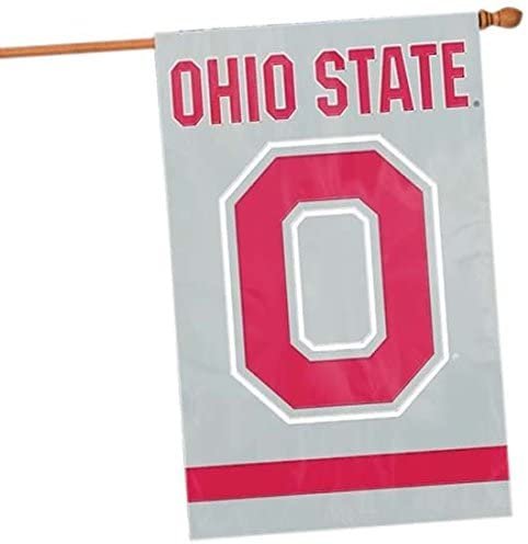 Ohio State University Buckeyes Premium Banner Flag Double Sided Applique Embroidered 28x44 Inches