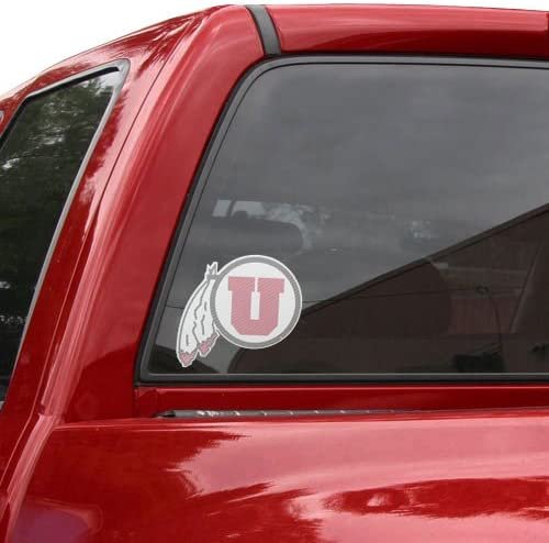 University of Utah Utes 8 Inch Perforated Auto Window Film Decal One-Way Vision Exterior Application 1