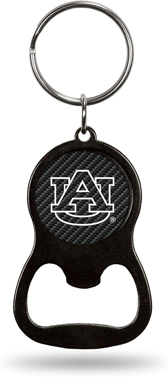 Auburn University Tigers Premium Solid Metal Keychain Bottle Opener, Carbon Fiber Design 1