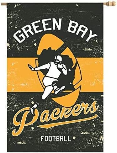 Green Bay Packers Premium Linen Banner Flag Double Sided 28x44 Inch Vintage Logo Design Outdoor 1