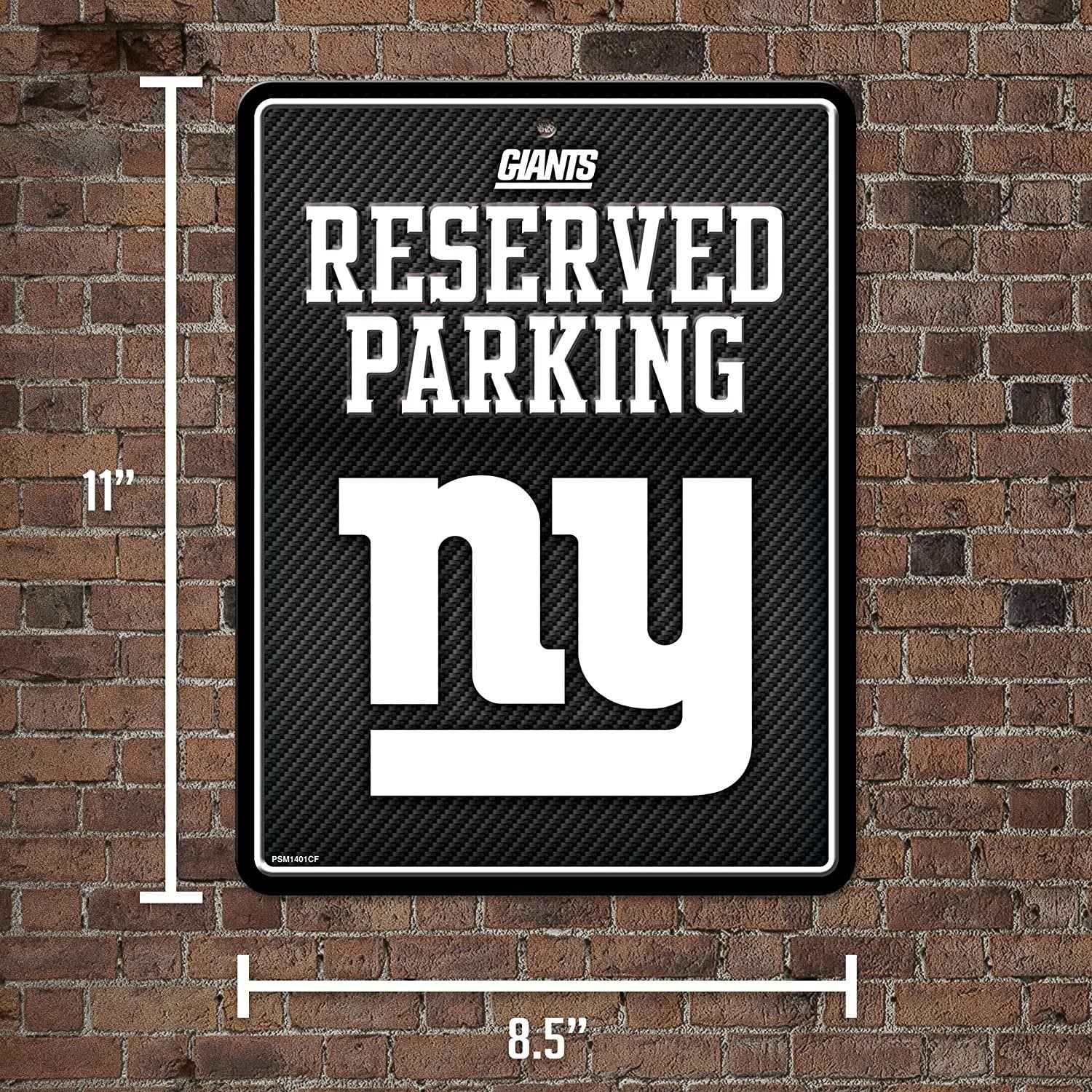 New York Giants Metal Parking Sign, Carbon Fiber Design 8.5x11 Inch 3