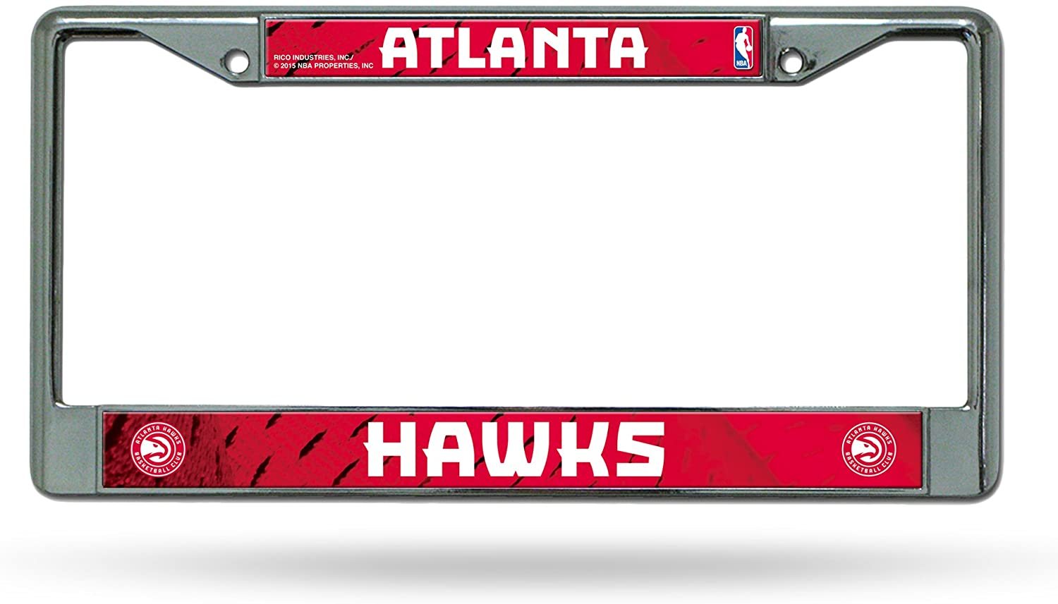 Atlanta Hawks Premium Metal License Plate Frame Chrome Tag Cover, 12x6 Inch 1