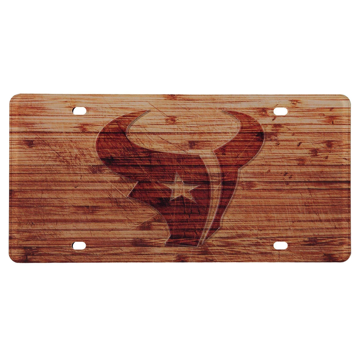 Houston Texans Wood Design Acrylic License Plate