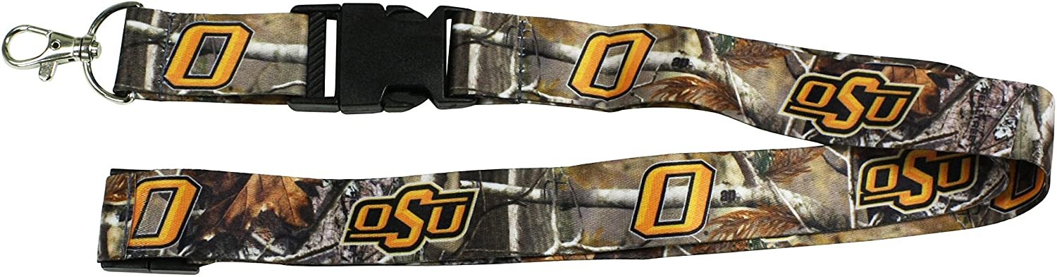 Oklahoma State University Cowboys Realtree CamoLanyard Keychain Double Sided Breakaway Safety Design Adult 18 Inch