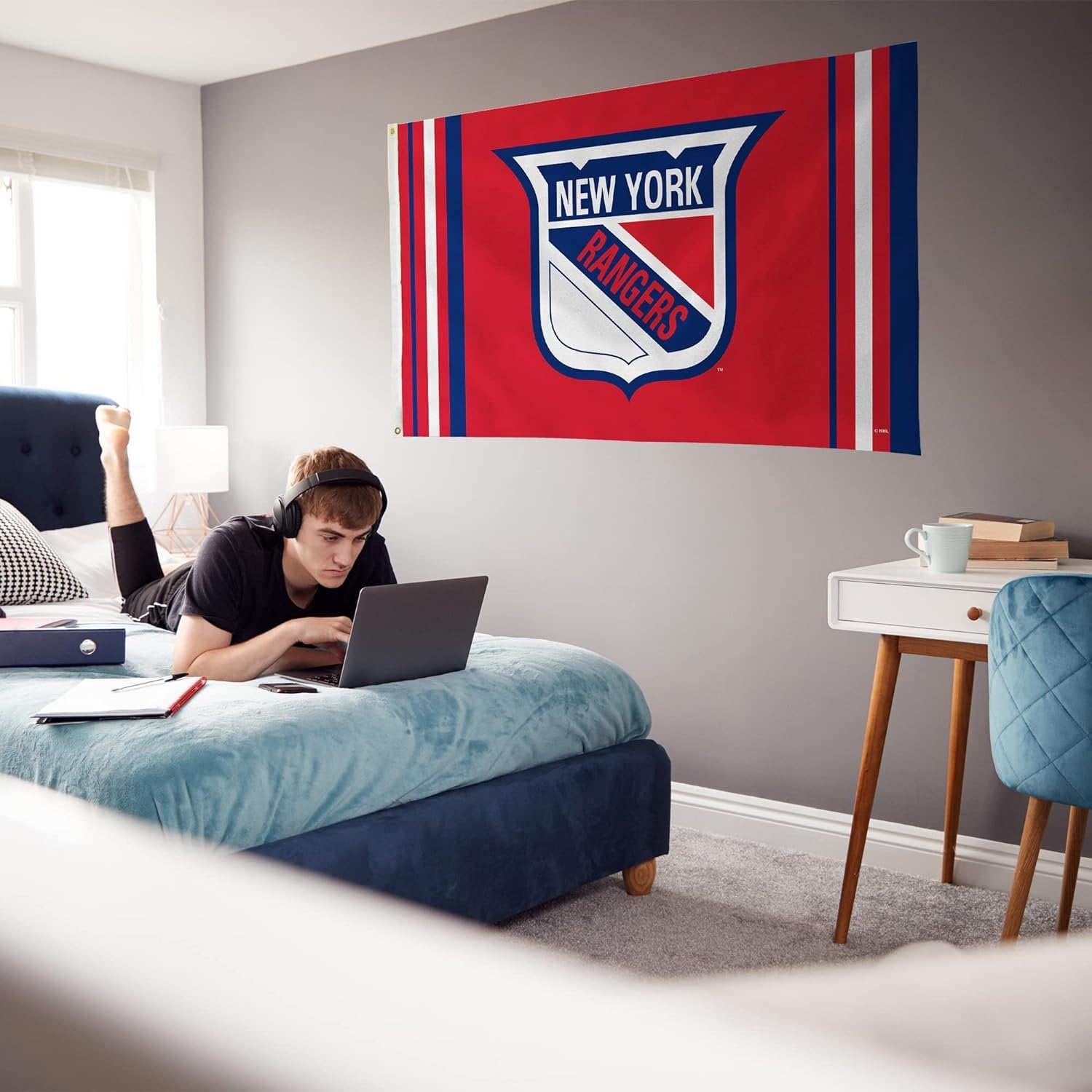 Rico Industries NHL New York Rangers Alternate 3' x 5' Banner Flag 3' x 5' Banner Flag Single Sided - Indoor or Outdoor - Home Décor 4