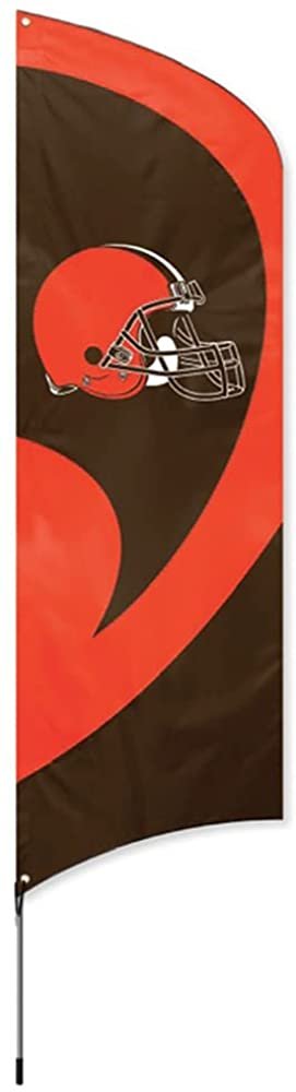 Cleveland Browns Tall Team Flag Tailgating Flag Kit 8.5 x 2.5 feet with Pole 1