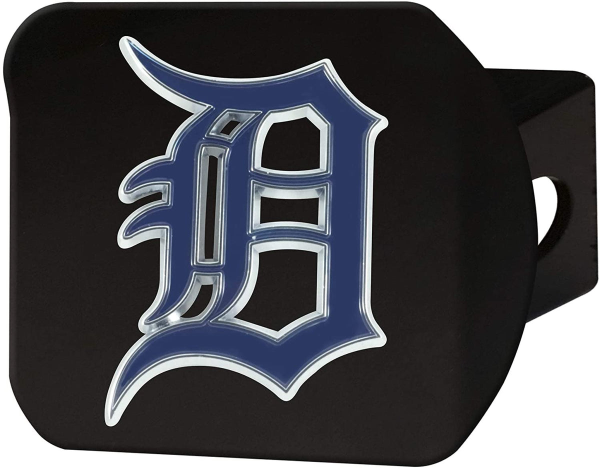 Detroit Tigers Hitch Cover Black Solid Metal with Raised Color Metal Emblem 2" Square Type III