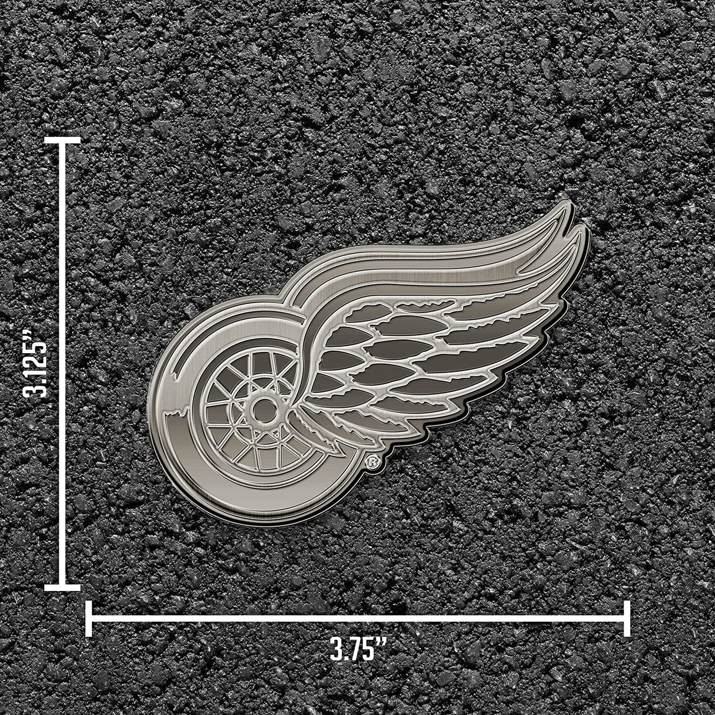 Detroit Red Wings Solid Metal Auto Emblem Antique Nickel for Car/Truck/SUV 4