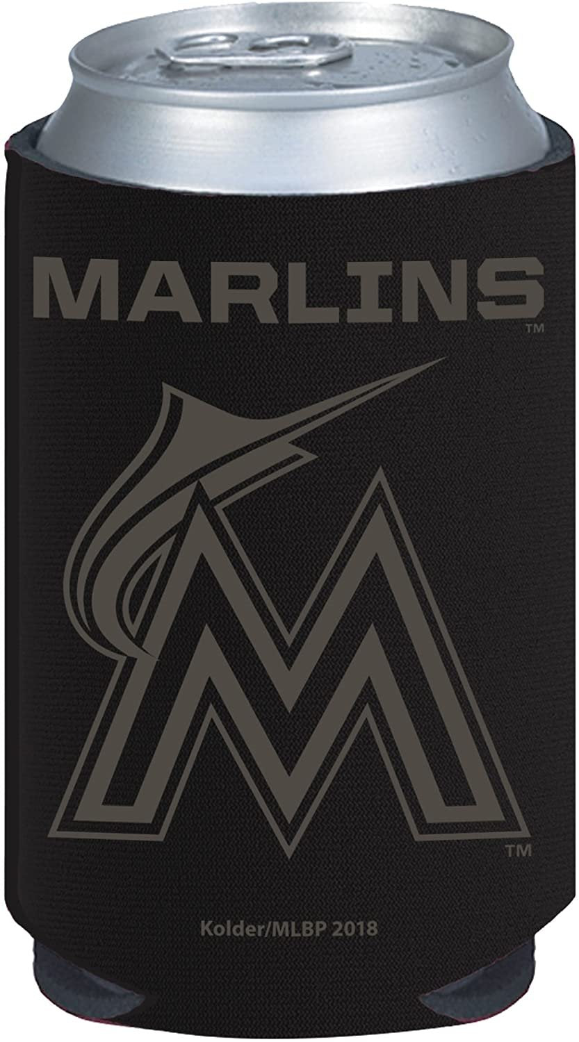 Miami Marlins 2-Pack Black Tonal CAN Beverage Insulator Neoprene Holder Cooler Baseball 1