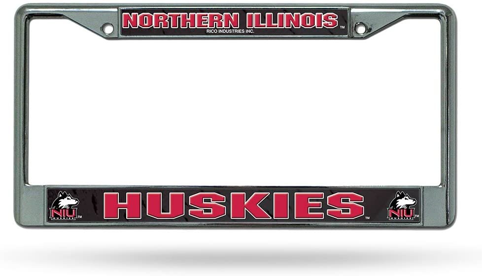 Northern Illinois University Huskies Metal License License Plate Frame Chrome Tag Cover, 12x6 Inch 1