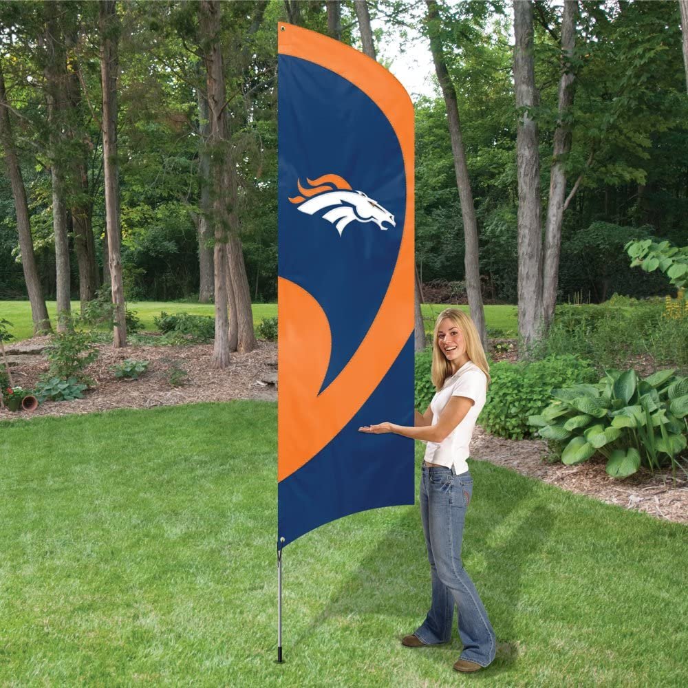 Denver Broncos Tall Team Flag Tailgating Flag Kit 8.5 x 2.5 feet with Pole 2