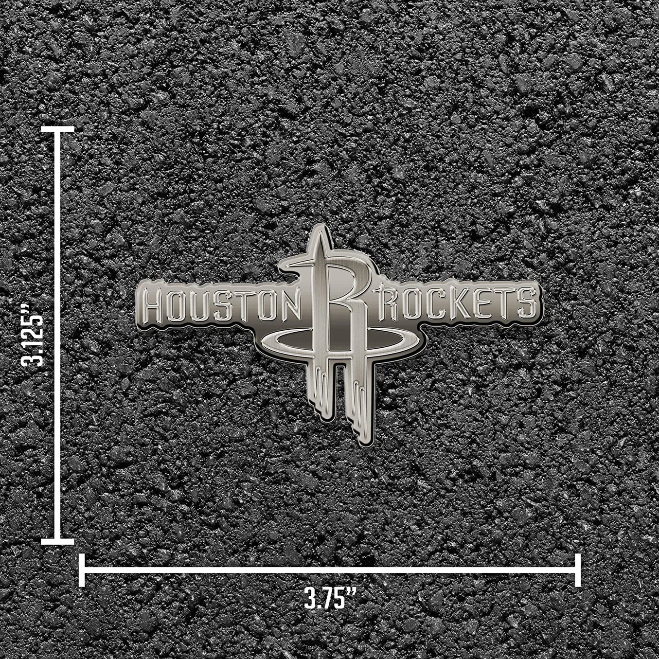 Houston Rockets Solid Metal Auto Emblem Antique Nickel for Car/Truck/SUV 4