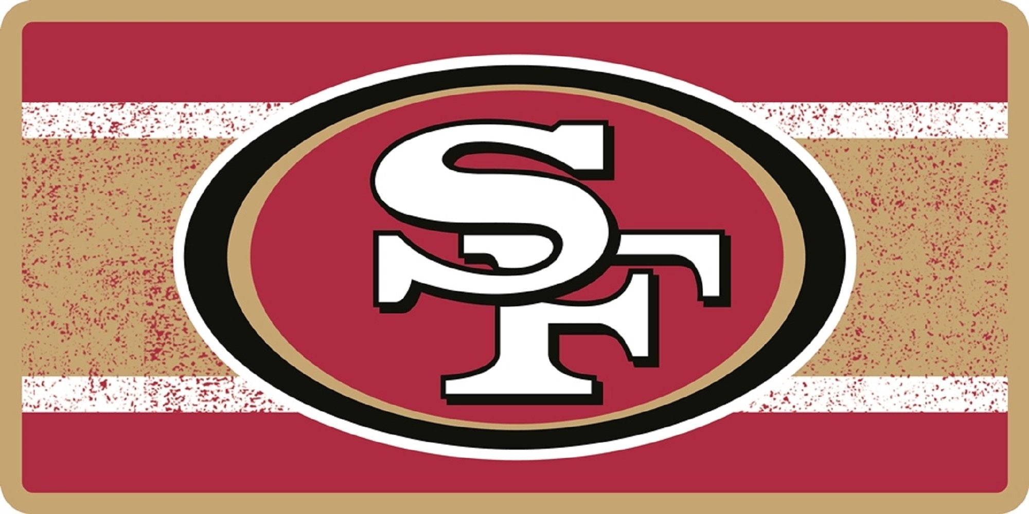San Francisco 49ers Premium Laser Cut Tag License Plate, Vintage Design, Acrylic Inlaid, 12x6 Inch 1