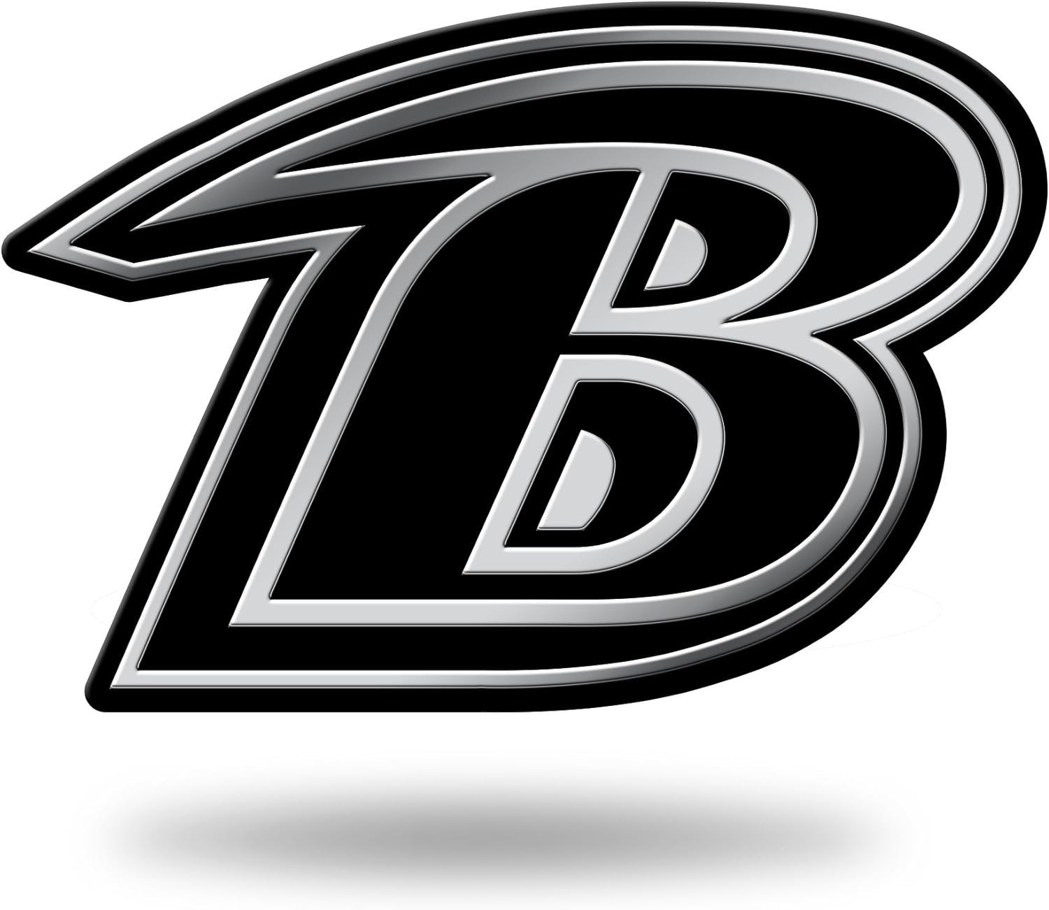 Baltimore Ravens Auto Emblem, Silver Chrome Color, Raised Molded Plastic, 3.5 Inch, Adhesive Tape Backing 1