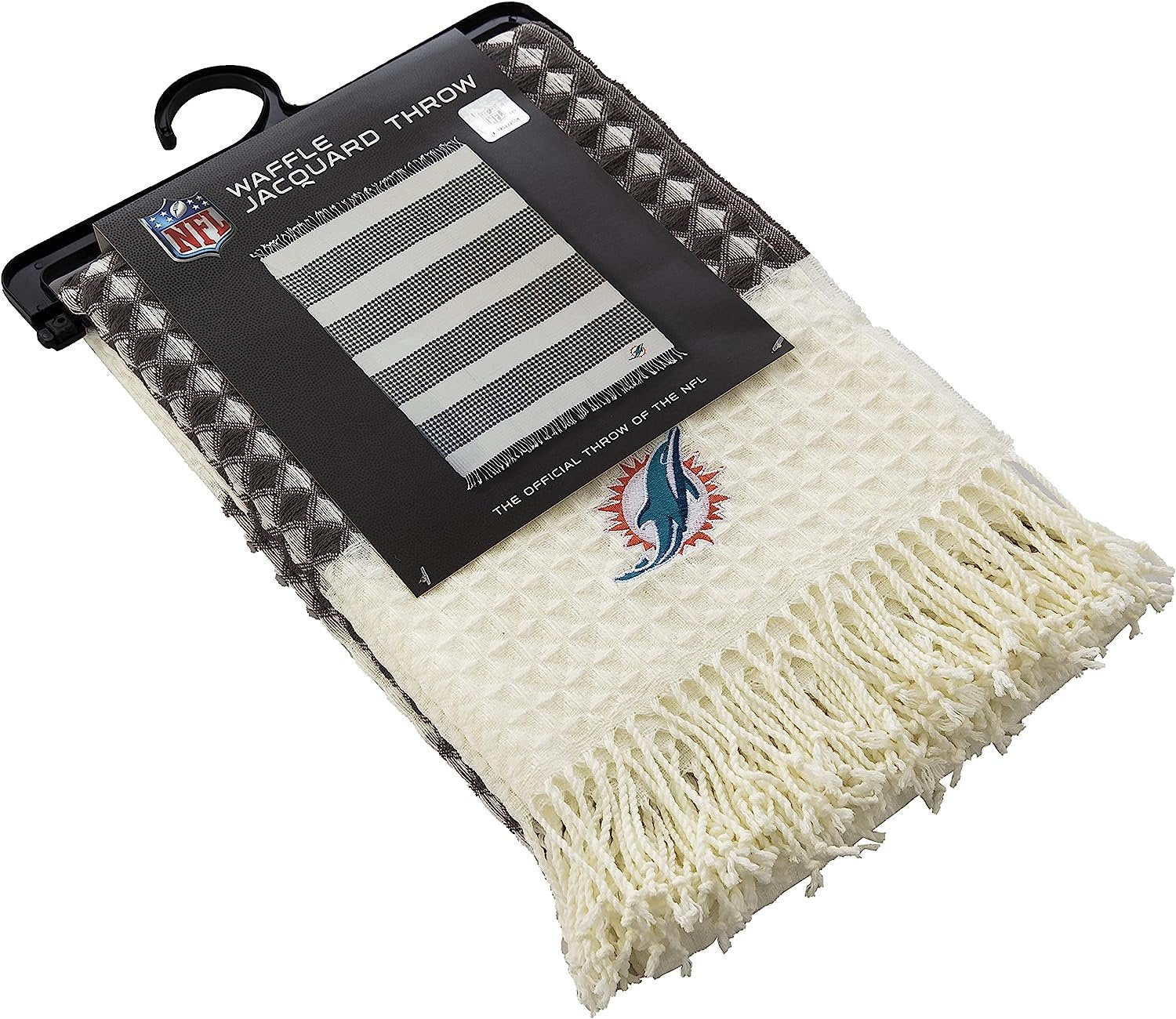 Miami Dolphins Throw Blanket Waffle Weave Jacquard, 50x60 Inch, Unisex-Adult, 100% Acrylic 4