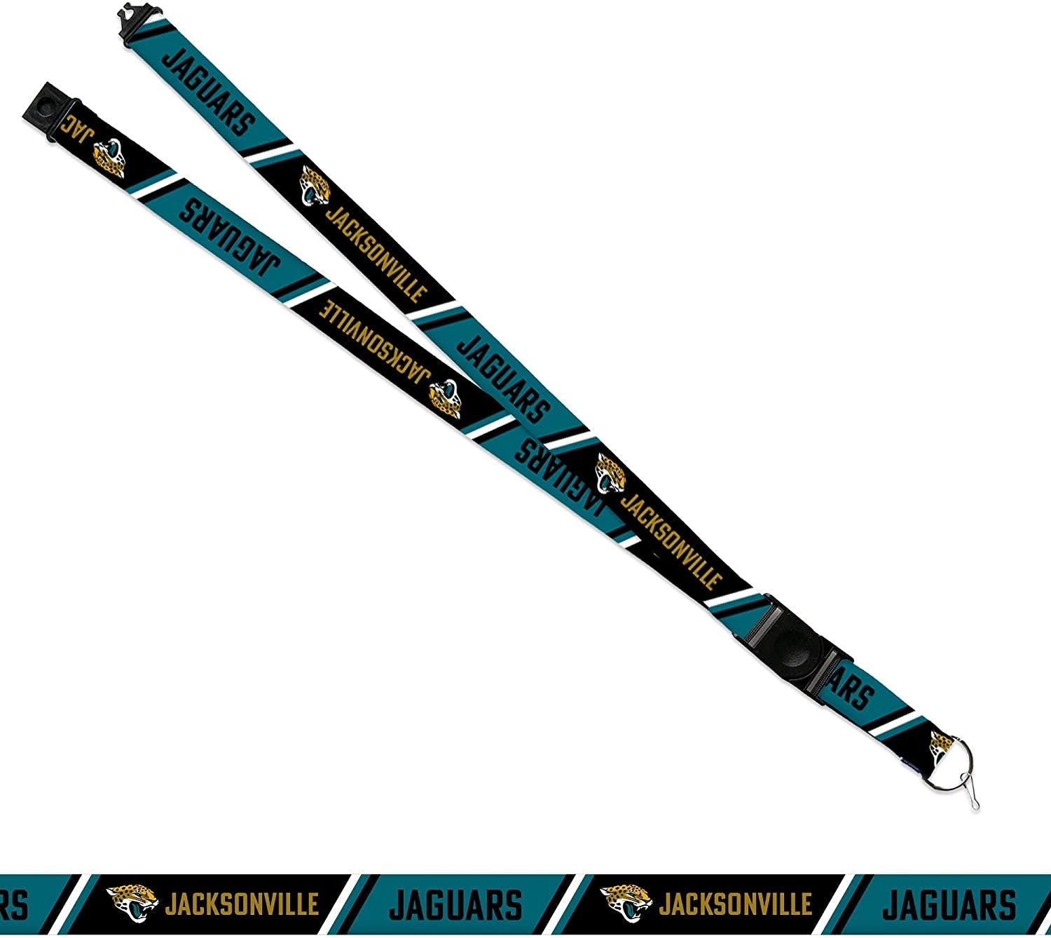 Jacksonville Jaguars Lanyard Keychain Double Sided Breakaway Safety Design Adult 18 Inch